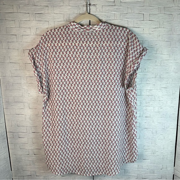 Pleione Anthropologie paisley print dropped shoulder, rolled sleeve tunic top - Picture 2 of 10